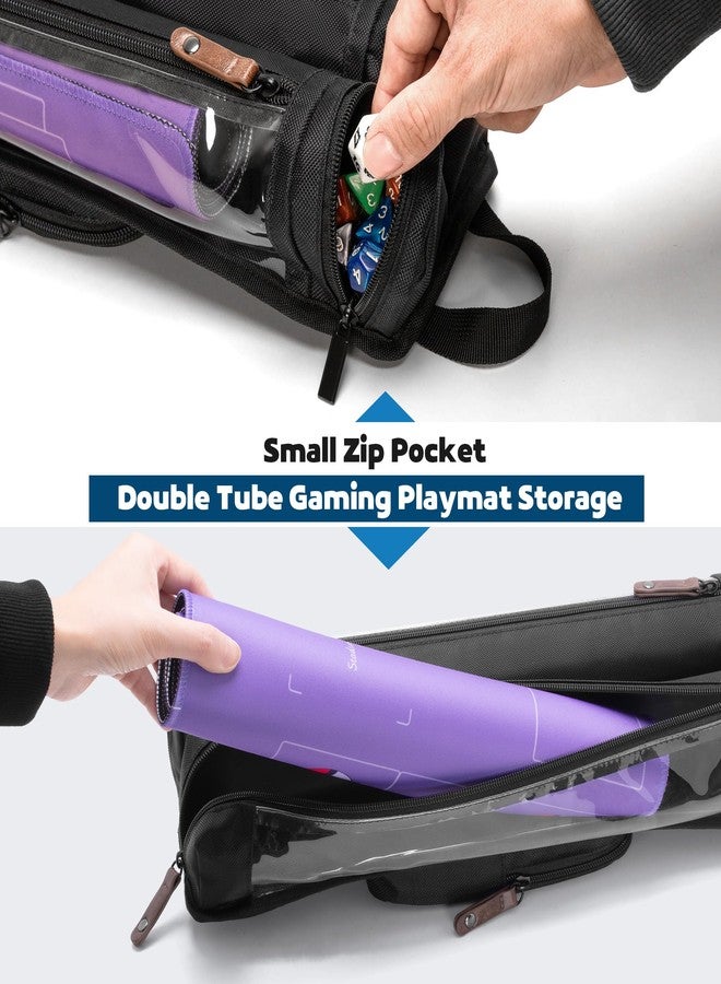Rexmica Playmat Tube Case for 2pcs W14’’x L24’’ Playmat, Gaming Playmat Tube Case with Dice Holder Fit for TCG/MTG Playmat, Play Game Mat Storage Bag Container with Support Panel and Shoulder Strap - Image 3